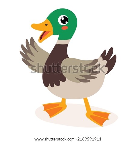 Cartoon Illustration Of A Duck