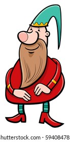 Cartoon Illustration of Dwarf or Gnome Fantasy Character
