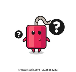 Cartoon Illustration of dynamite with the question mark , cute style design for t shirt, sticker, logo element