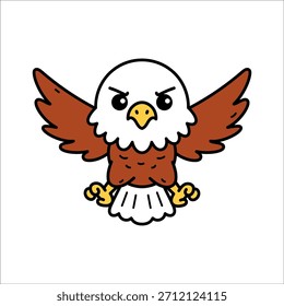 Cartoon Illustration of an Eagle Flying