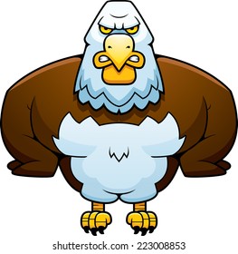 A cartoon illustration of an eagle perched.
