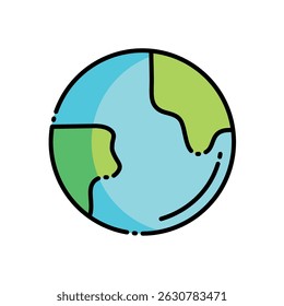 Cartoon Illustration of Earth Globe