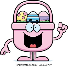 A cartoon illustration of an Easter basket with an idea.
