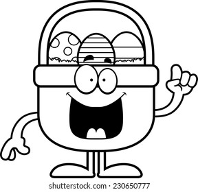 A cartoon illustration of an Easter basket with an idea.