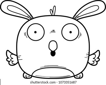 A cartoon illustration of an Easter bunny chick looking surprised.