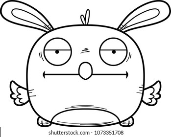 A cartoon illustration of an Easter bunny chick looking bored.