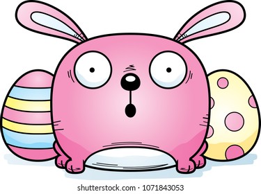 A cartoon illustration of the Easter Bunny looking surprised.