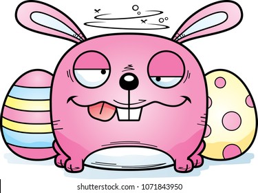 A cartoon illustration of the Easter Bunny looking intoxicated.