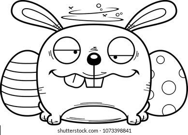 A cartoon illustration of the Easter Bunny looking intoxicated.