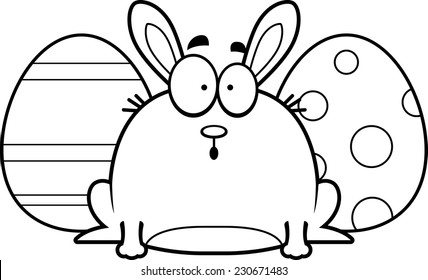 A cartoon illustration of the Easter Bunny looking surprised.