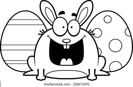 A cartoon illustration of the Easter Bunny looking happy.