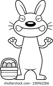 A cartoon illustration of the Easter Bunny looking angry.