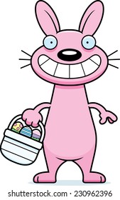 A cartoon illustration of the Easter Bunny looking happy.