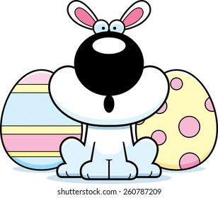 A cartoon illustration of the Easter Bunny looking surprised.