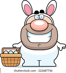 A cartoon illustration of the Easter Bunny smiling.