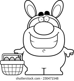 A cartoon illustration of the Easter Bunny smiling.