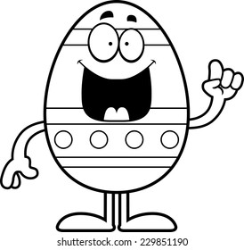 A cartoon illustration of an Easter egg with an idea.