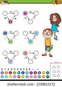 Ilustración del diagrama matemático educativo para niños