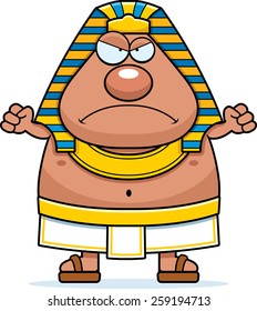 A cartoon illustration of an Egyptian Pharaoh looking angry.