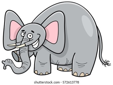 Cartoon Illustration of Elephant Animal Character