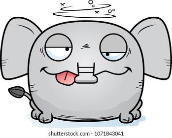 A cartoon illustration of an elephant looking drunk.