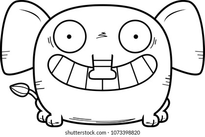 A cartoon illustration of an elephant looking happy.