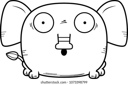 A cartoon illustration of an elephant looking surprised.