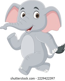 Cartoon illustration of an elephant running