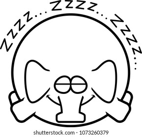 A cartoon illustration of an elephant sleeping.