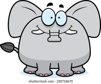 A cartoon illustration of an elephant smiling.