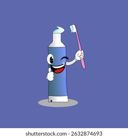 Cartoon illustration to encourage people to maintain dental health by brushing their teeth diligently. health concept