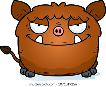 A cartoon illustration of an evil looking boar.