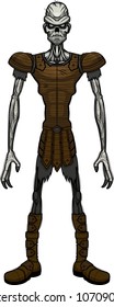 A cartoon illustration of an evil looking draugr.