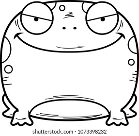 A cartoon illustration of an evil looking frog.