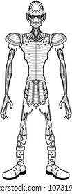 A cartoon illustration of an evil looking goblin.