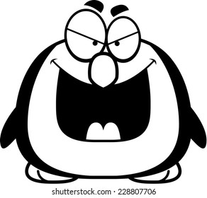 A cartoon illustration of an evil looking penguin.
