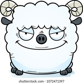 A cartoon illustration of an evil looking ram.