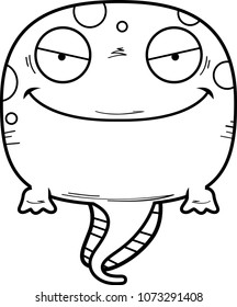 A cartoon illustration of an evil looking tadpole.