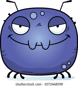 A cartoon illustration of an evil looking tick.