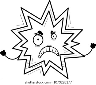 A cartoon illustration of an explosion looking angry.