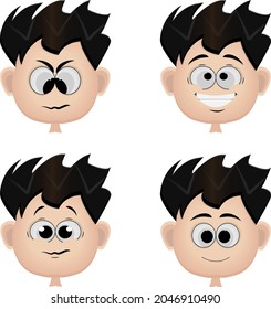 cartoon illustration with expression face