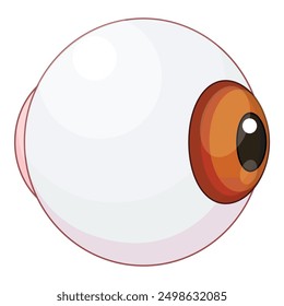 Cartoon illustration of an eyeball looking sideways