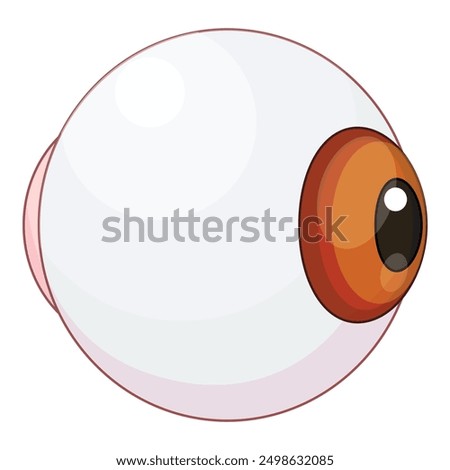 Cartoon illustration of an eyeball looking sideways
