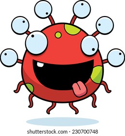 A cartoon illustration of an eyeball monster looking crazy.