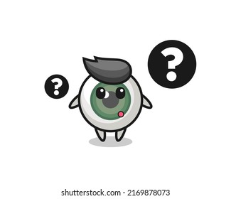 Cartoon Illustration of eyeball with the question mark , cute style design for t shirt, sticker, logo element