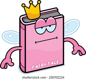 A cartoon illustration of a fairy tale looking bored.