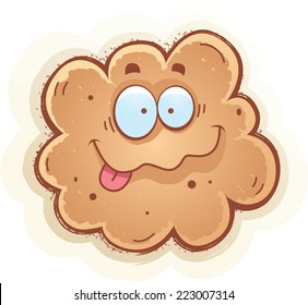 A cartoon illustration of a fart smiling.