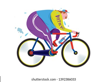 fat man in lycra cycling