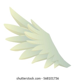 Cartoon illustration of feather wing vector icon for web
