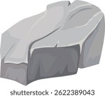 Cartoon illustration featuring a gray rock resting on a clean white background, ideal for enhancing educational materials or nature themed projects for kids and learners